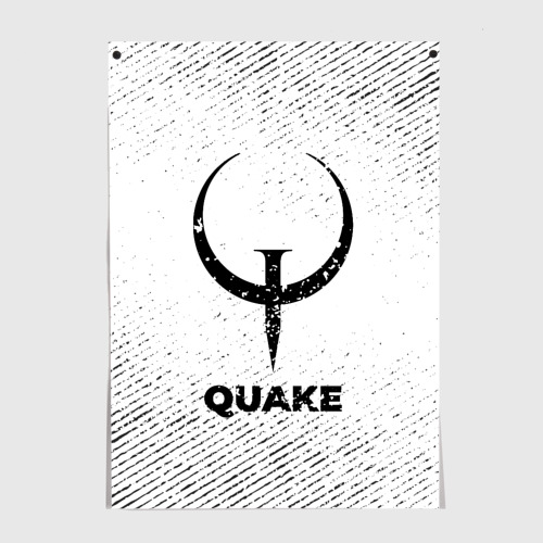 Постер Quake с потертостями на светлом фоне