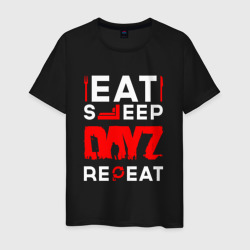 Мужская футболка хлопок Надпись eat sleep DayZ repeat