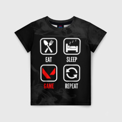 Детская футболка 3D Eat, sleep, Valorant, repeat