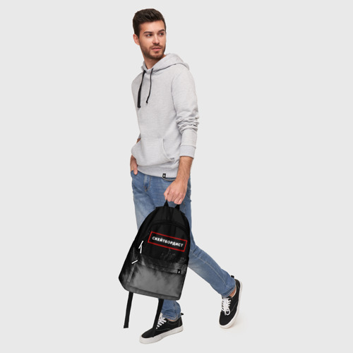 Рюкзак 3D Скейтбордист - в рамке красного цвета - фото 6