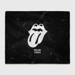 Плед 3D Rolling Stones glitch на темном фоне