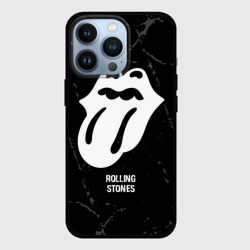 Чехол для iPhone 13 Pro Rolling Stones glitch на темном фоне