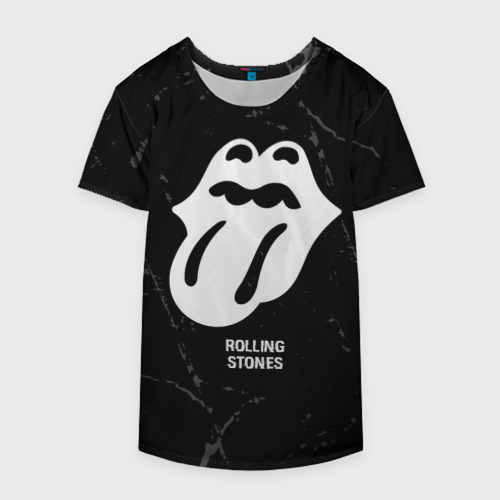 Накидка на куртку 3D Rolling Stones glitch на темном фоне, цвет 3D печать - фото 4