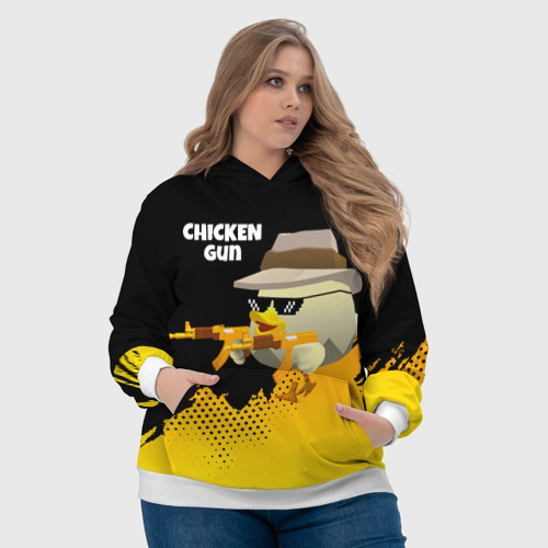 Женская толстовка 3D Цыпленок с автоматом, цвет 3D печать - фото 6