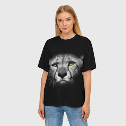 Женская футболка oversize 3D Гепард во тьме - фото 2