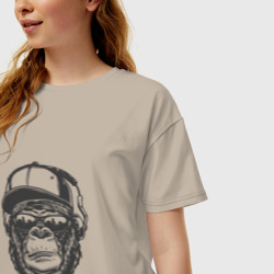 Женская футболка хлопок Oversize Крутая обезьяна - фото 2