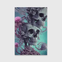 Обложка для паспорта матовая кожа Кости и медузы