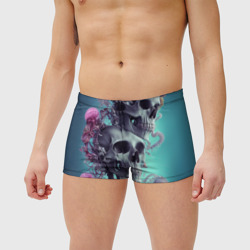 Мужские купальные плавки 3D Кости и медузы - фото 2