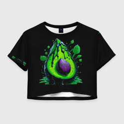 Женская футболка Crop-top 3D Авокадо и листики