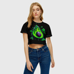 Женская футболка Crop-top 3D Авокадо и листики - фото 2
