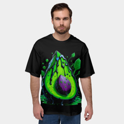 Мужская футболка oversize 3D Авокадо и листики - фото 2