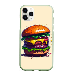 Чехол для iPhone 11 Pro матовый Сочный гамбургер