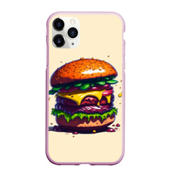 Чехол для iPhone 11 Pro Max матовый Сочный гамбургер