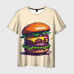 Мужская футболка 3D Сочный гамбургер