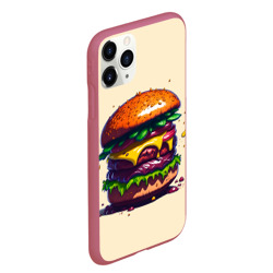 Чехол для iPhone 11 Pro Max матовый Сочный гамбургер - фото 2