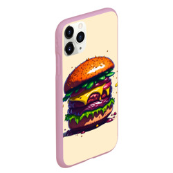 Чехол для iPhone 11 Pro Max матовый Сочный гамбургер - фото 2