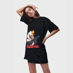 Платье-футболка 3D Chicken gun pew pew - фото 2
