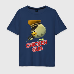 Мужская футболка хлопок Oversize Chicken Gun logo