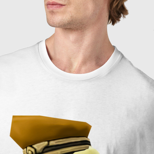 Мужская футболка хлопок с принтом Chicken Gun logo, фото #4