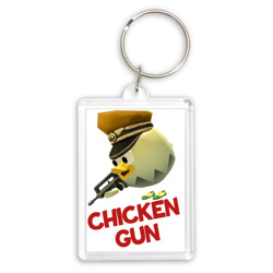 Брелок прямоугольный 35*50 Chicken Gun logo