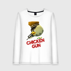 Женский лонгслив хлопок Chicken Gun logo