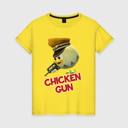 Женская футболка хлопок Chicken Gun logo