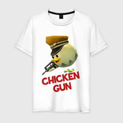 Мужская футболка хлопок Chicken Gun logo