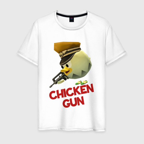 Мужская футболка хлопок с принтом Chicken Gun logo, вид спереди #2