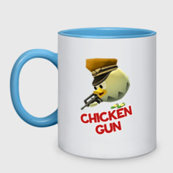 Кружка двухцветная Chicken Gun logo