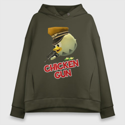 Женское худи Oversize хлопок Chicken Gun logo