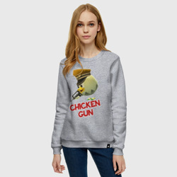 Женский свитшот хлопок Chicken Gun logo - фото 2