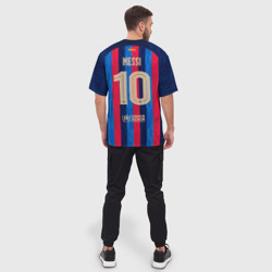 Мужская футболка oversize 3D Лионель Месси Барселона форма 22-23 домашняя - фото 2