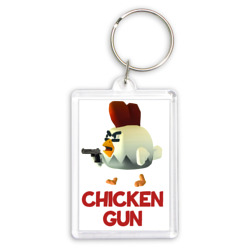 Брелок прямоугольный 35*50 Chicken Gun chick