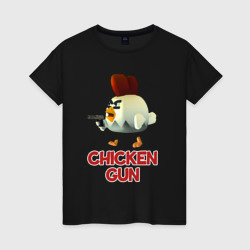 Женская футболка хлопок Chicken Gun chick