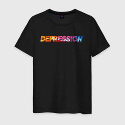 Depression – Мужская футболка хлопок с принтом купить со скидкой в -20%