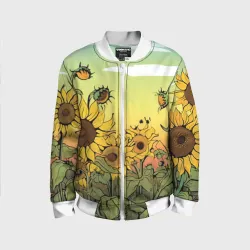 Детский бомбер 3D Поле подсолнухов