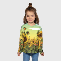 Детский лонгслив 3D Поле подсолнухов - фото 2