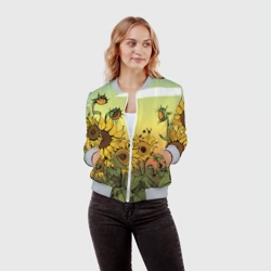 Женский бомбер 3D Поле подсолнухов - фото 2