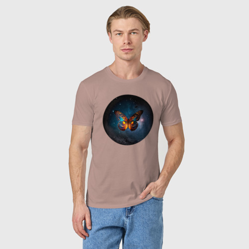 Мужская футболка хлопок с принтом Магическая бабочка, фото на моделе #1