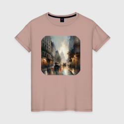 Женская футболка хлопок Улица старого города