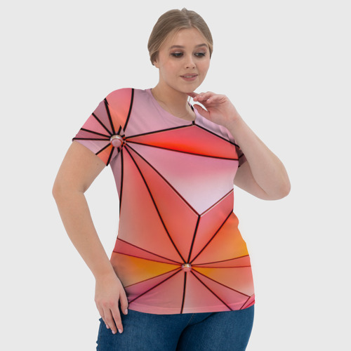 Женская футболка 3D с принтом Розовый обман зрения, фото #4