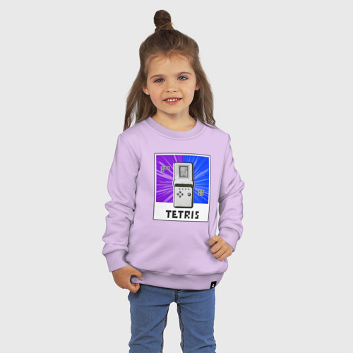 Детский свитшот хлопок с принтом Tetris retro, фото на моделе #1