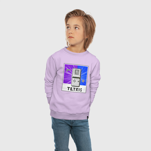 Детский свитшот хлопок с принтом Tetris retro, вид сбоку #3