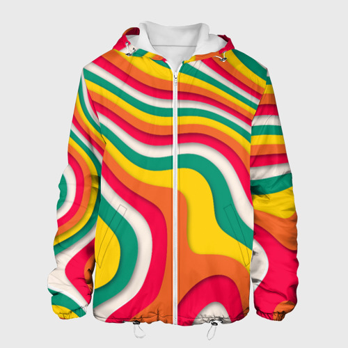 Мужская куртка 3D Множество красочных линий, цвет 3D печать