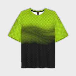 Мужская футболка oversize 3D Зелено-черный дым - Хуф и Ся