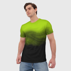 Мужская футболка 3D Зелено-черный дым - Хуф и Ся - фото 2