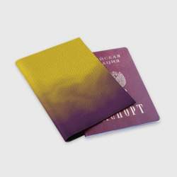 Обложка для паспорта матовая кожа Желто-фиолетовый дым - Хуф и Ся - фото 2