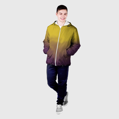 Мужская куртка 3D Желто-фиолетовый дым - Хуф и Ся, цвет 3D печать - фото 3
