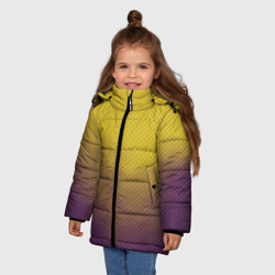 Зимняя куртка для девочек 3D Желто-фиолетовый дым - Хуф и Ся - фото 2