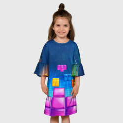 Детское платье 3D Падающие сверху блоки тетриса - фото 2